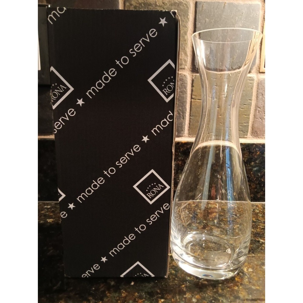 Rona Glassworks Carafe 72 Crystal Clear 50cl - 17oz - 9 Inches Tall - New in Box